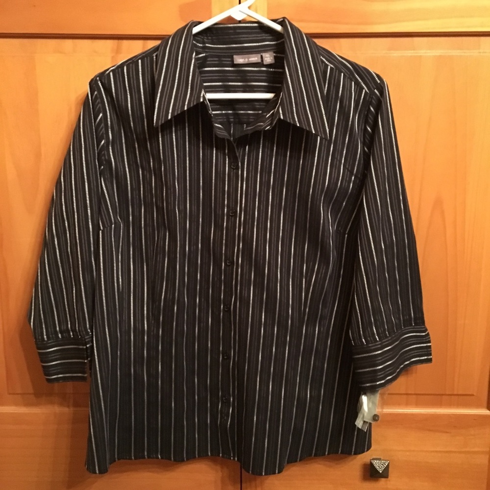 Black striped blouse - NWT - XL